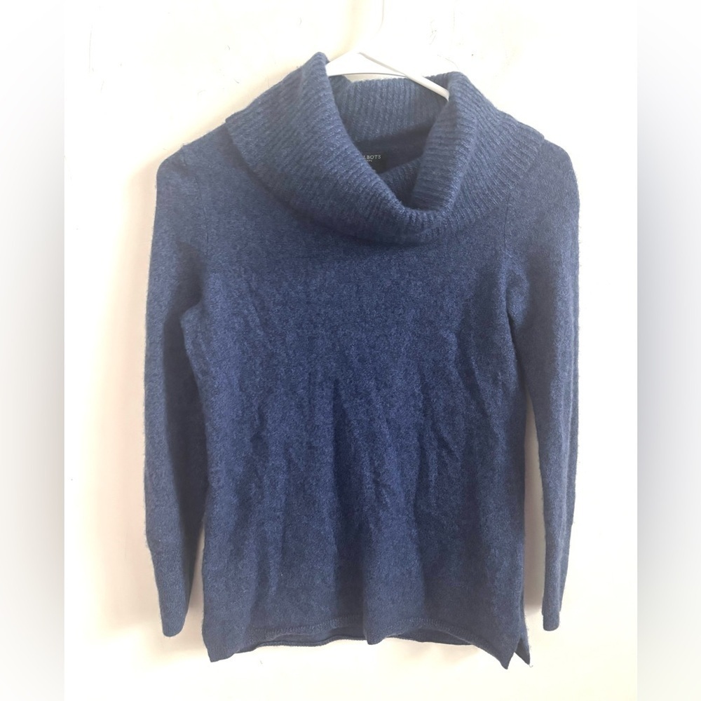 Talbots Petite Sweater Cashmere Blue S Cowl Neck  Old Money Soft Parisan Luxury